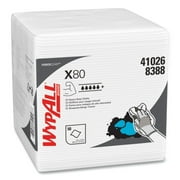 WypAll* X80 HYDROKNIT Wipes 1/4-Fold 12 1/2 x 13 White 50/Box 4 Boxes/Carton 41026