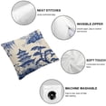 thumbnail image 6 of Acheng  Chinoiserie Trees House Tower Blue Throw Pillow Cover,Cushion Case Outdoor Decoration for Sofa Couch Farmhouse  Set of 2(Two Sides Print) 24x24in, 6 of 7
