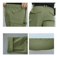 thumbnail image 5 of Havenx Men's Fleece Lined Cargo Pants Ripstop Waterproof Pants Elastic Waistband Stretch Cargo Pants with Zipper Pockets Fleece Lined Athletic Comfy Fit Outdoor Travel Clothing,Deep Green L, 5 of 5