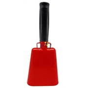 8.6 inch Red Bell Black Handle Cowbell with Stick Grip Handle Used for Cheering at Sporting Events - Cow Bell by Stewart Trading