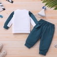thumbnail image 3 of IDOPIP Unisex Baby One Year Old Birthday Outfits Race Car Driver Clothes Color Block Fall Tops Blue Pants Size 12-18M, 3 of 7