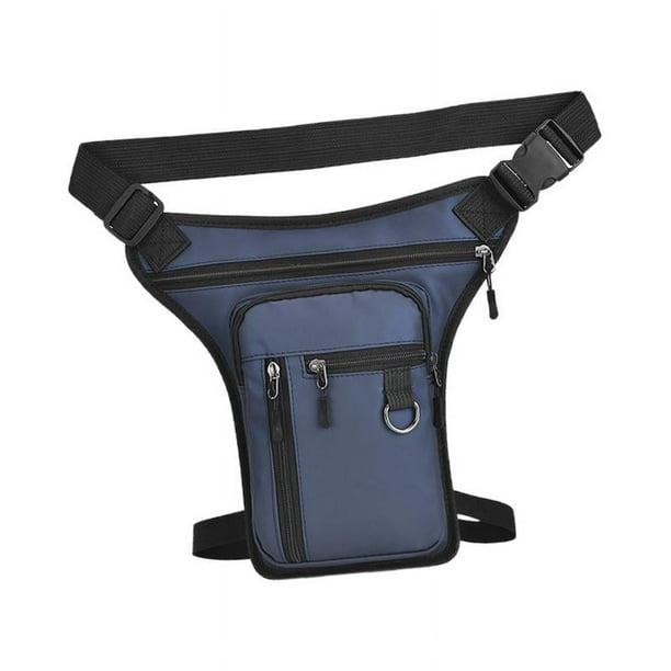 Bolsa de pierna para motocicleta, bolsa de muslo, riñonera impermeable, moderna y elegante para Azul