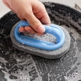 thumbnail image 4 of Extra Large Thick Sponge Cleaning Brush with Handle, Multi‑Functional Household Scrub Brush, Heavy‑Duty Scrubber for Bathroom Shower Tile, Kitchen Stove Pot, Sink Daily Deep Cleaning, 4 of 5