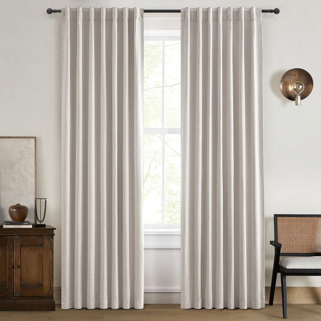 Cortinas QjmyDeco, modernas, neutras, 229 x 229 cm, lino opaco, paquete de 2