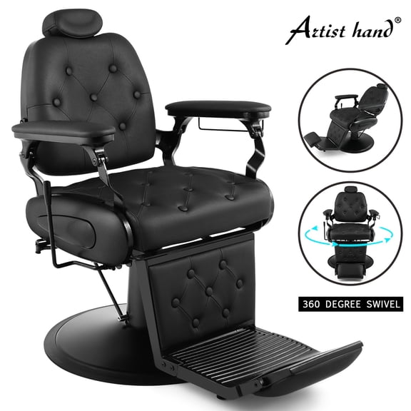 Artist Hand Black All Purpose Heavy Duty Hydraulic Recliner Barber Chair Salon Beauty
