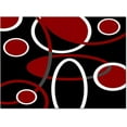 thumbnail image 3 of Red White Black Square Geometric Circle Area Rug, Modern Abstract Art Line Rugs For Room Sofa Living Room Mat Bedroom Home Decor Floor Mats Carpet 3 x 4ft, 3 of 6