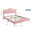 thumbnail image 3 of Danolapsi Twin/Full/Queen Size Bed Frame with Adjustable LED Headboard and Footboard, Velvet Upholstered Princess Platform Bedframe with Wooden Slats Support, No Box Spring Needed, 3 of 8