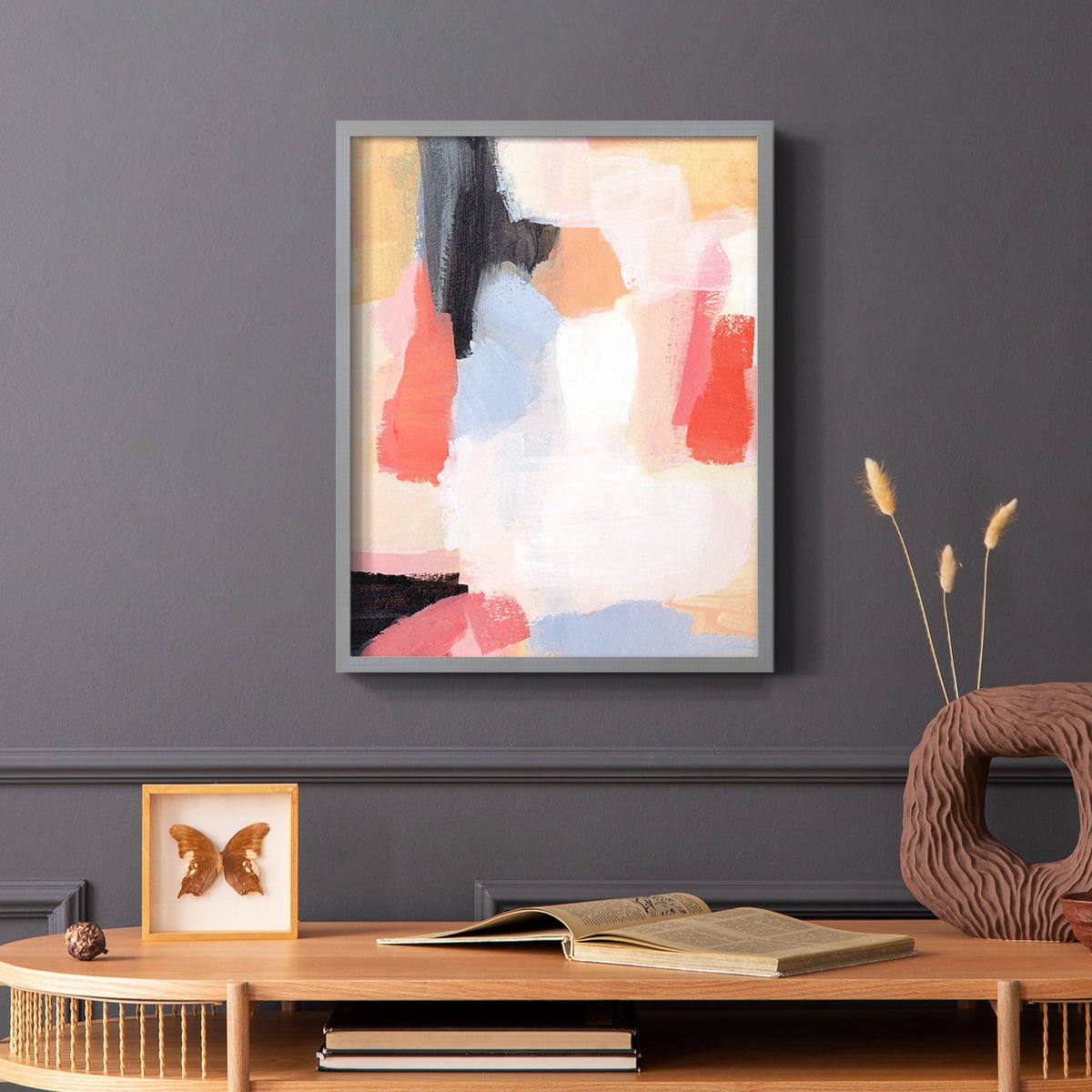 Aerial Scarlet II in Paper Solid Wood 11 x 14 Framed Print