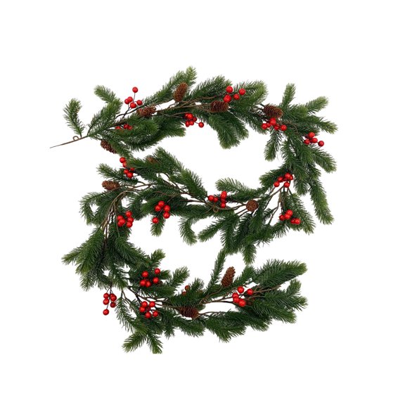 Christmas Garland 6.4ft Green Cane Decoration – Holiday Rattan for Door Frames, Stair Rails, Tables & Fireplaces – Flexible, Reusable Christmas Decor