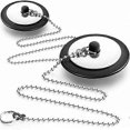 thumbnail image 1 of EternaNest 2 Pieces Black Rubber Bath Stopper with Chain Drain Plug with Ball, 1 of 5