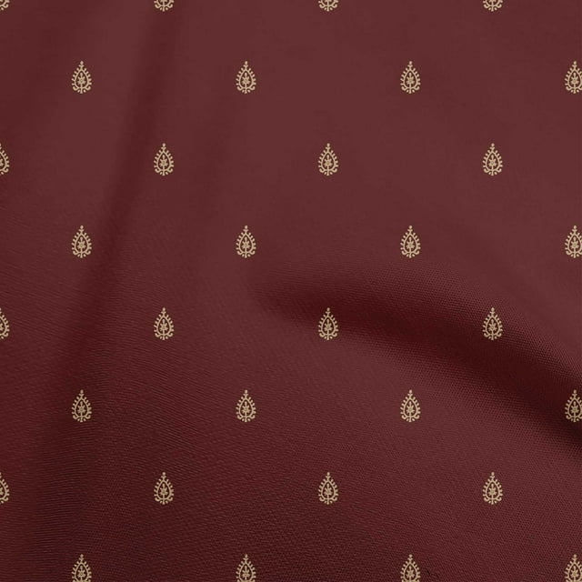 oneOone Velvet Maroon Fabric Block Fabric For Sewing Printed Craft Fabric By The Yard 58 Inch Wide