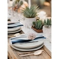 thumbnail image 5 of Blue Striped Ombre Cloth Napkins Set of 8 Reusable Dinner Napkins, Modern Blue Moire Geometric Cocktail Napkin Washable Table Napkins for Wedding/Holiday Party/Baby Shower 20"x20", 5 of 7