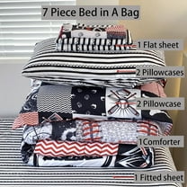 7 Piece Baseball Comforter Set Bed in A Bag Full Size 3D Softball Sports Bedding Set for Boys Kids Microfiber Comforter All Season