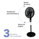 thumbnail image 4 of RCA Ventilador de Pedestal con 3 Velocidades, Función de Inclinación y Oscilatoria RC-16B2, 4 of 9