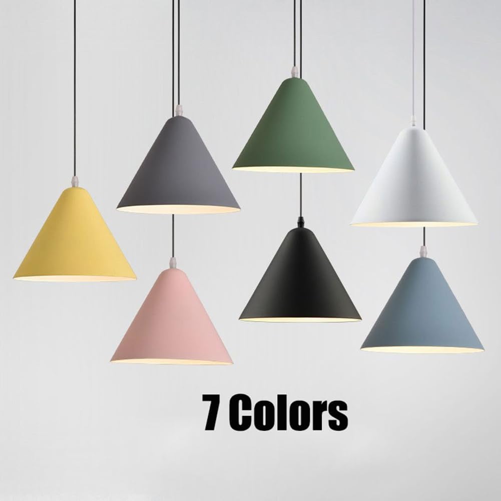 Modern Simple Metal Pendant Lamp, Minimalism Colorful Pendant Lighting, Rustic Farmhouse Pendant Light, Single Pendant Light Fixture for Kitchen Sink Bar Bedroom Bedside