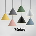 thumbnail image 3 of Modern Simple Metal Pendant Lamp, Minimalism Colorful Pendant Lighting, Rustic Farmhouse Pendant Light, Single Pendant Light Fixture for Kitchen Sink Bar Bedroom Bedside, 3 of 7