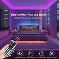 thumbnail image 5 of Glaciersei Bande Lumineuse Led 100 Pieds (2 Rouleaux de 50 Pieds) Contrôle Intelligent Bluetooth App Synchronisation Musicale Changement de Couleur RGB Bande Lumineuse Led avec Télécommande, Lumières Led pour Chambre Décoration Maison Fête Festival, 5 of 5