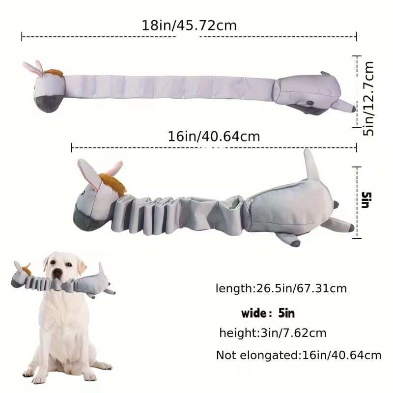 1 Long Neck Donkey, Squeaky Plush Puppy Toy, Interactive Tug of War Dog Toy, Plush Toy for Teething Puppies, Suitable for Indoor and Outdoor Play