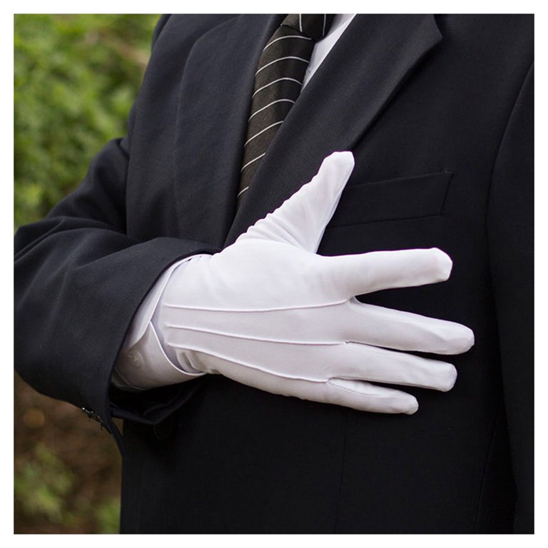 Binpure Men Etiquette Gloves, Magician White Gloves, Reception Guard Gloves