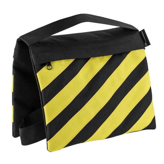 Flashpoint Empty Saddle Sandbag, Water-Resistant Cordura Nylon - (18 lb Capacity, Yellow & Black Stripes)