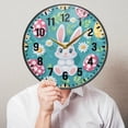 thumbnail image 6 of Yayeee Wall Clock Battery Operated 9.5" Silent Quartz Non-Ticking for Living Room Decor, Cartoon Easter Bunny, 6 of 8