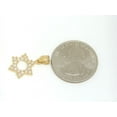 thumbnail image 6 of 14k yellow gold star of David Israel pendant cubic zirconia fine jewelry 1.2g, 6 of 12