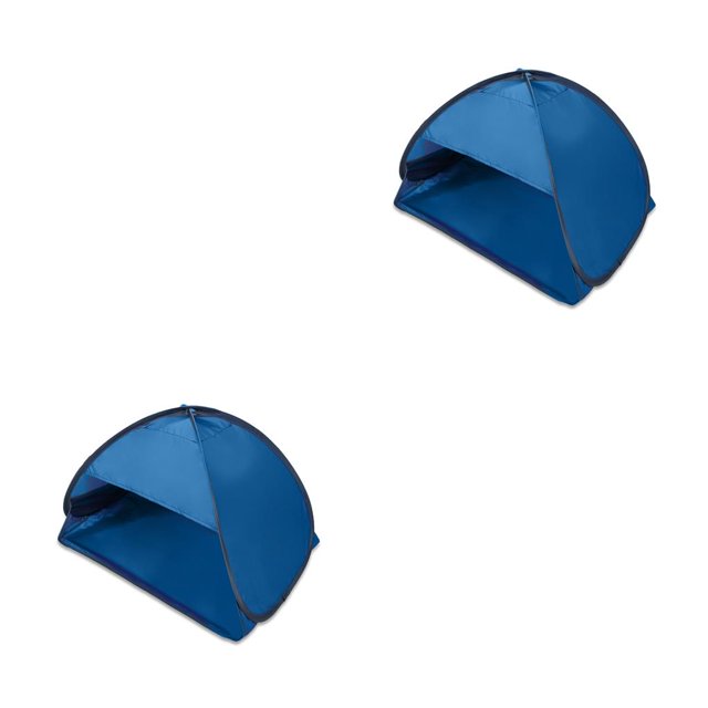 Toystoory Carpa de playa para exteriores, toldo de alambre de acero a prueba de viento, parasol, toldo de viaje, protección de cabeza, tiendas Azul METRO 2Conjunto