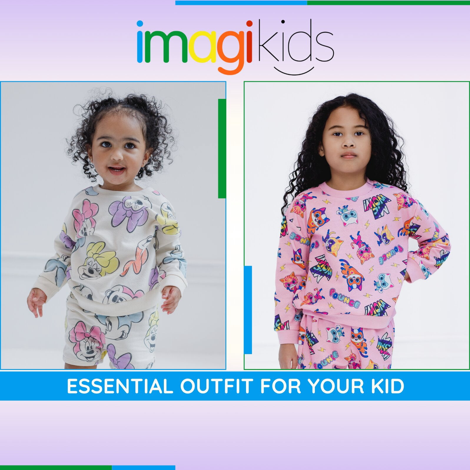 Disney Super Kitties Bitsy Ginny Sparks French Terry Pullover Sweatshirt and Shorts Outfit Set Toddler to Little Kid