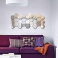 thumbnail image 6 of Ovzne 12-Pack Hexagon Acrylic Mirror Wall Stickers - 3D Self-Adhesive Decorative Mirrors For Home, Diy 3D Wall Art To Expand Space Enhance Decor, 6 of 7