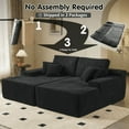 thumbnail image 7 of Vcatnet 81" Modular Sectional Sofa Couch Corduroy Chaise Lounge Loveseat Sofa Bed Oversized Upholstered Sleeper Sofa for Living Room and Bedroom, Black, 7 of 7