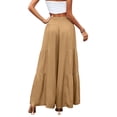 thumbnail image 6 of Gzhioc Women's Wide Leg Pants, High Waist Solid Color Casual Loose Pleated Pants, Khaki/Black/Light Green, 6 of 7