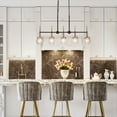 thumbnail image 6 of LNC Modern 5-Light Linear Chandelier with Clear Globe Glass Shades, Black and Brass Finish, 6 of 13