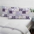 thumbnail image 3 of Spring Floral Pillow Covers, Linen Long Throw Pillow Case, Dark Purple Flowers Patchwork Grid Bohemia Holiday Pillow Protector Decorative Cushion Cover for Living Room/Bedroom 20" x 36", 3 of 8