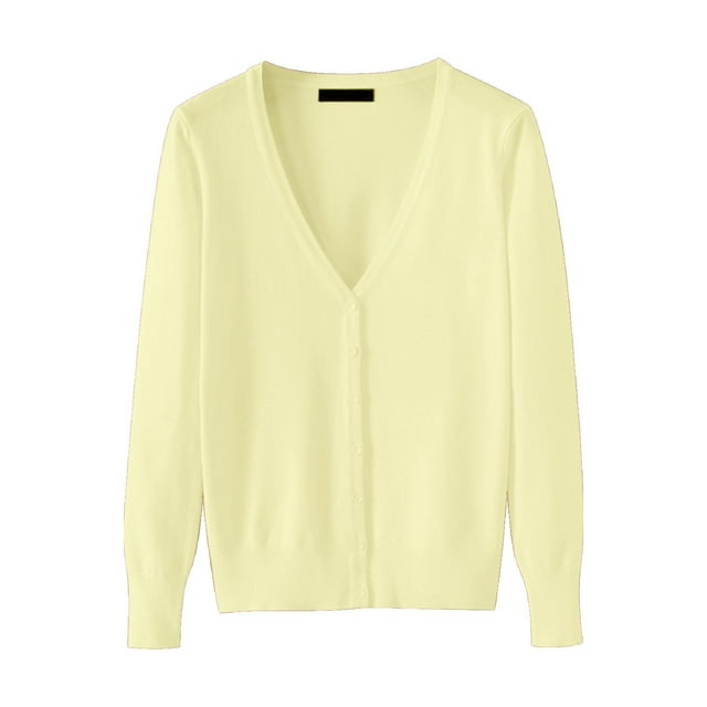 Women's Lightweight V Neck Cardigan Sweater (Available In Plus Size)