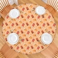 thumbnail image 2 of Orange Christmas Gingerbread Man Pattern Round Fitted Tablecloth with Elastic Edge,Dining Table Cover Waterproof,Outdoor Round Tablecloth for Camping,Dining,Indoor and Outdoor, 2 of 7