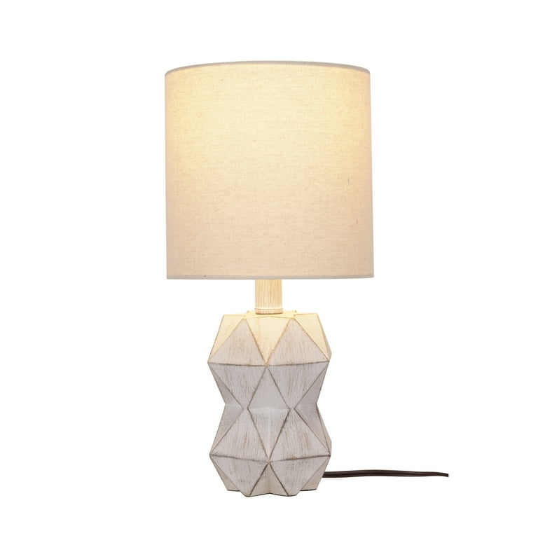 Better homes & gardens white on sale wash faceted faux wood table lamp