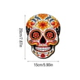 thumbnail image 3 of Sugar Skull Decor Wooden Wall Art 8 Inch Hanging Wall Decor Halloween Wall Decor Day of The Dead Decor Indoor Outdoor Fall Decoration White Floral Wall Art, 1 Pack, 3 of 6