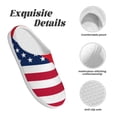 thumbnail image 5 of KLL USA Canada Flag Pattern Adult Unisex Cozy Slippers,Fuzzy Slip-on Slippers TPR Sole Slippers Comfort Plush Home Footwear for Indoor & Outdoor-46/47, 5 of 7