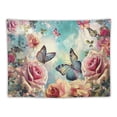 thumbnail image 5 of PIKWEEK Flower Tapestry Chinese Rose Butterfly Colorful Wall Tapestry Vintage Herbs Tapestry Psychedelic Multicolor  for College Living Room Dorm Room Decoration Wall SIGE173 Painting, 5 of 6