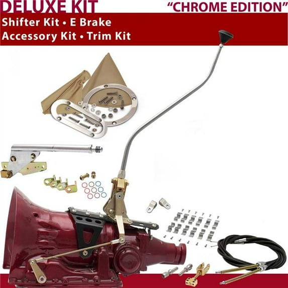 American Shifter FMX Shifter Kit Chrome 23 in. Swan E Brake Cable Clamp Clevis Trim Kit for DDFD9