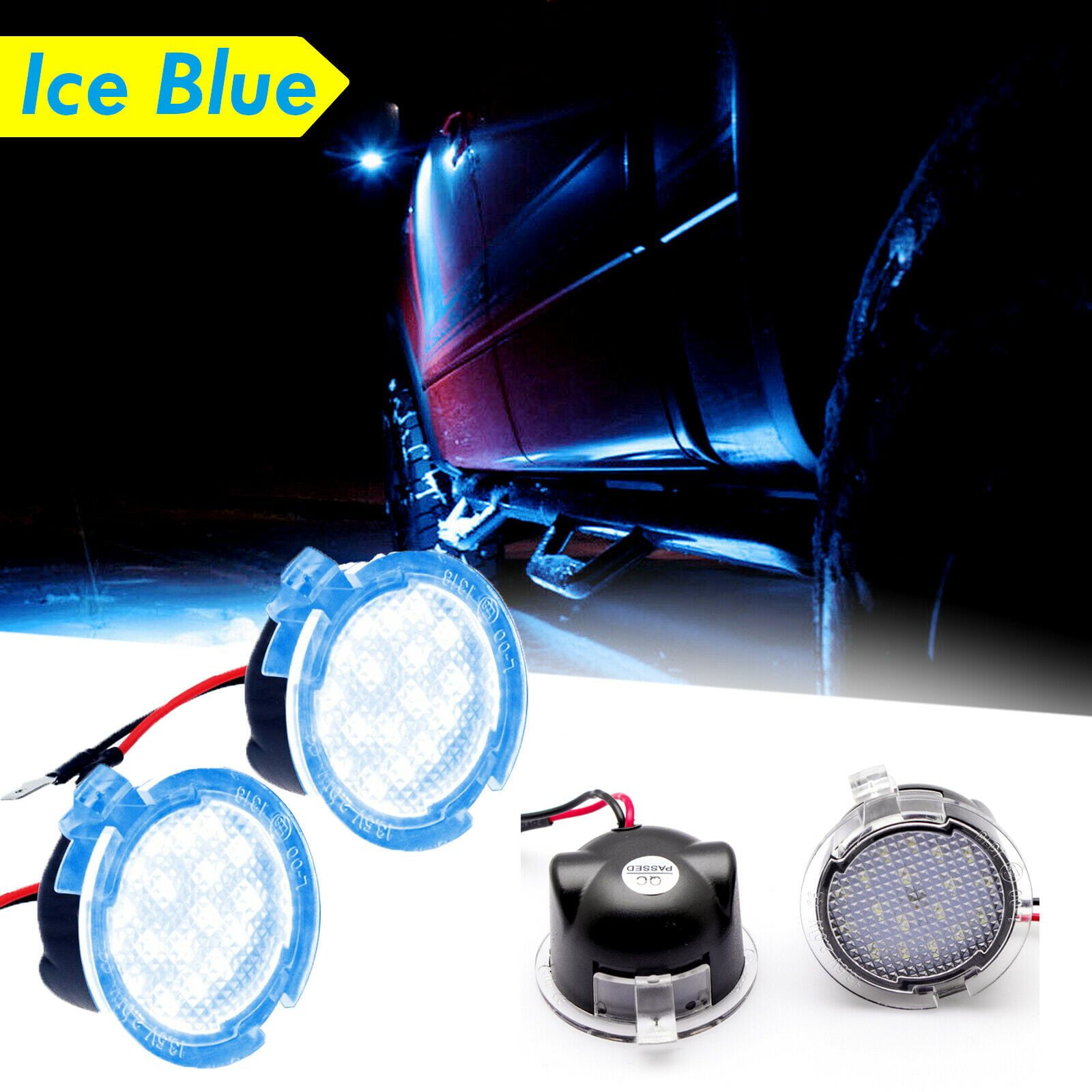 Xotic Tech Ice Blue 18SMD LED Under Side Mirror Puddle Light for Ford