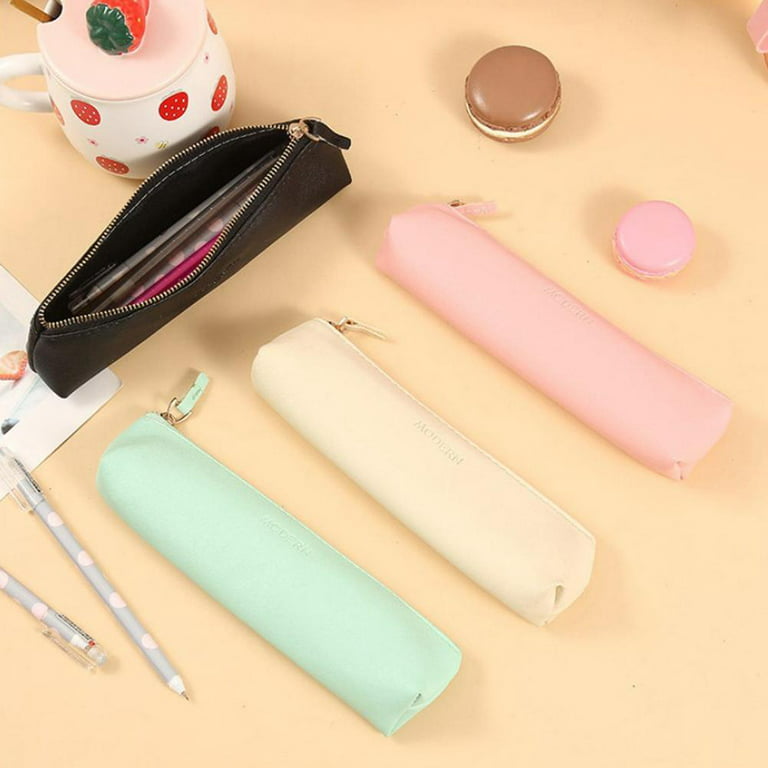 Cute Pencil Case Pu Leather Pencil Bag Color Pen Case School Supplies  Storage Bag Girls Pen Bag Gifts For Children M5X1 
