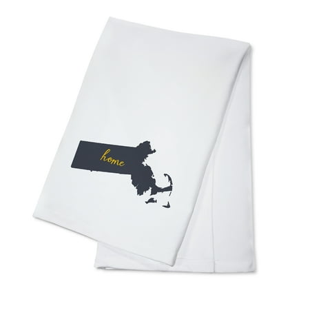 

Massachusetts Home State Gray on White (100% Cotton Tea Towel Decorative Hand Towel Kitchen and Home)