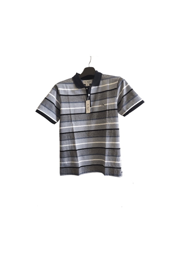 Men's Polo Blue Strip Shirt, Medium