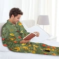 thumbnail image 5 of KLL Botanical Garden With Cats Sleepwear Mens Flannel Pajamas,Long Cotton Pj Set, 5 of 7