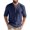 Navy, variant on Cotton Linen Shirts for Men Lightweight Casual Long Sleeve Henley Beach Hawaiian Tops Light Blue