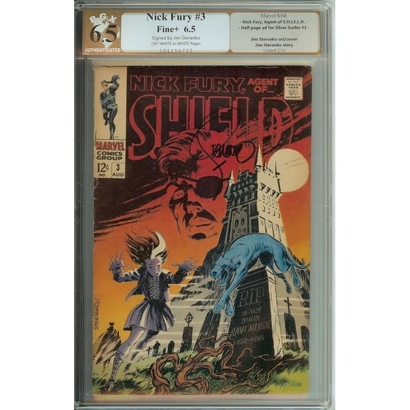 Nick Fury Agent of SHIELD #3 PGX 6.5 not CGC Signed Steranko
