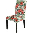 thumbnail image 5 of Tropical Chair Cover Leaves and Flowers Hibiscus Palm Slipcovers for Chairs Set of 4 Stretch Removable Washable Chair Covers for Dining Room Hotel Kitchen, 5 of 5