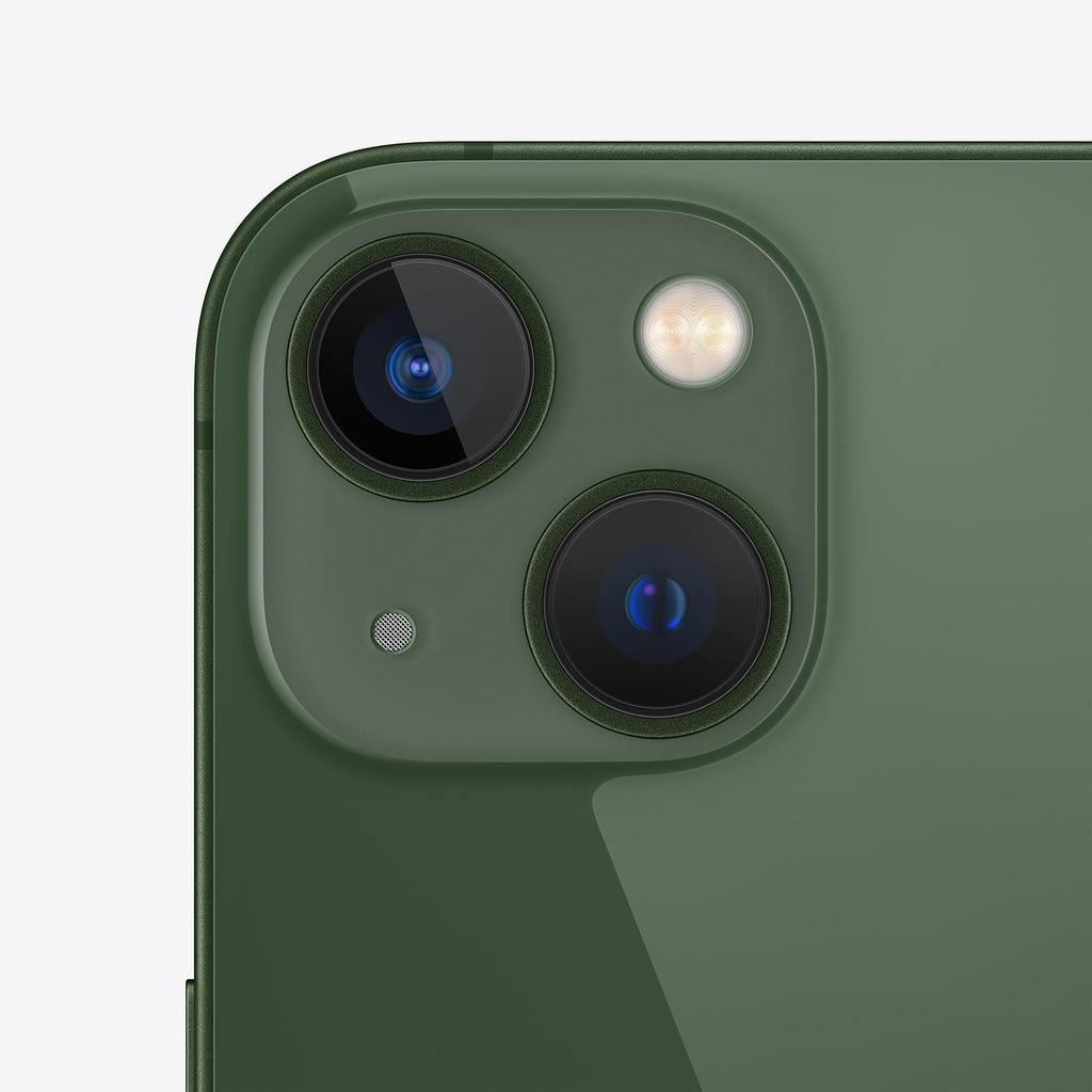 Restored Apple iPhone 13 128GB Green Fully Unlocked Bundle: LED Wireless Speaker, Bluetooth Headphones, Screen Protector, Wireless Charger, & Phone Stand (Refurbished)