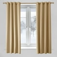 thumbnail image 3 of TOPCHANCES Grommet Blackout Curtains Indoor Outdoor Grommet Curtain Room Darkening Window Drapes Thermal Insulated Curtains, 52 x 84 in, Light Brown, 2 Panels, 3 of 8